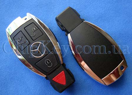Mercedes Smart Key 3 кнопки 1 кнопка(Panic), 315Mhz, с чипом NEC, замена к малым рыбкам, а также подходит к новым рыбкам в хроме