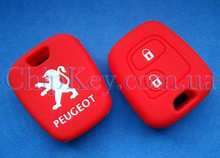 Чехол Peugeot силиконовый 2 кнопки, красный