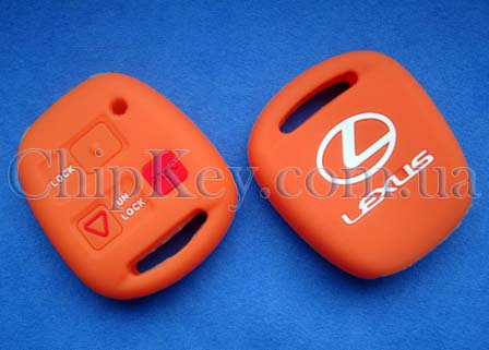 Чехол Lexus силиконовый 3 кнопки, оранжевый