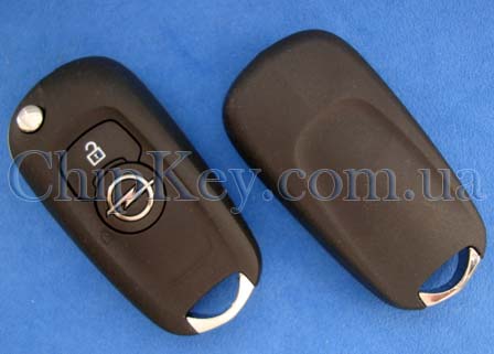 Выкидной ключ Opel 2 кнопки, c чипом ID46, 433 Mhz, лезвие HU100