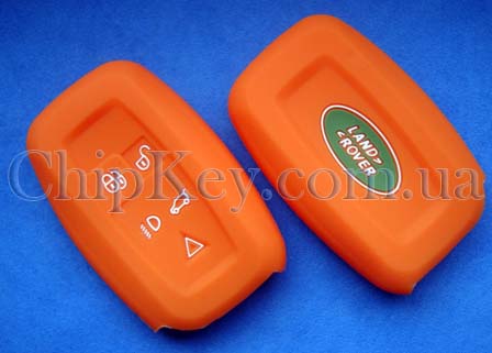 Чехол Range Rover Discovery Sport силиконовый 5 кнопок, оранжевый