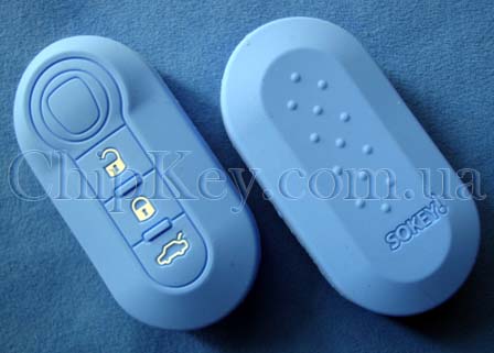Fiat силиконовый чехол под выкидной ключ 3 кнопки, голубой