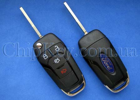 DS7T-15K601-AH Ford Fusion ключ выкидной 4 кнопки, c чипом id47(7953), 315 Mhz, лезвие hu101, original