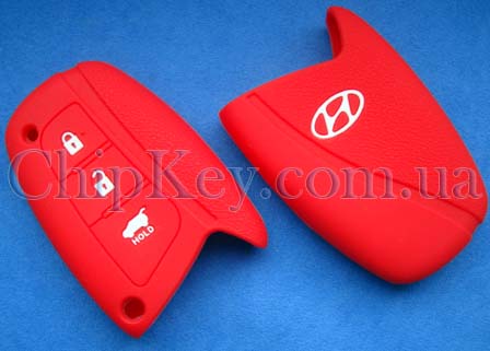 Cиликоновый чехол Hyundai SmartKey 3 кнопки, красный