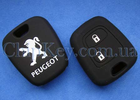 Чехол Peugeot силиконовый 2 кнопки, черный