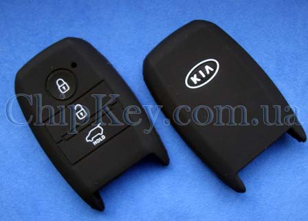 Чехол Kia смарт кей силиконовый 3 кнопки, черный