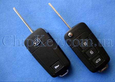 Ключ Kia Cerato выкидной (корпус) 3 кнопки + 1 кнопка (Panic)
