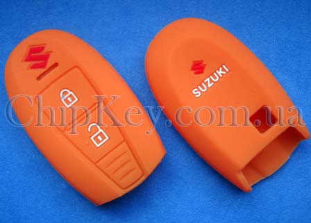 Cиликоновый чехол Suzuki Smart Key 2 кнопки, оранжевый